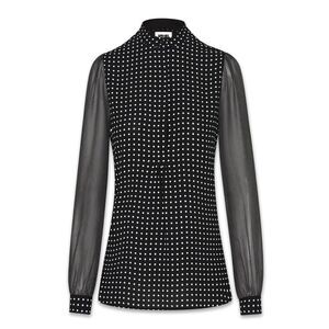 Anne Klein Black and White Polka Dot Blouse
